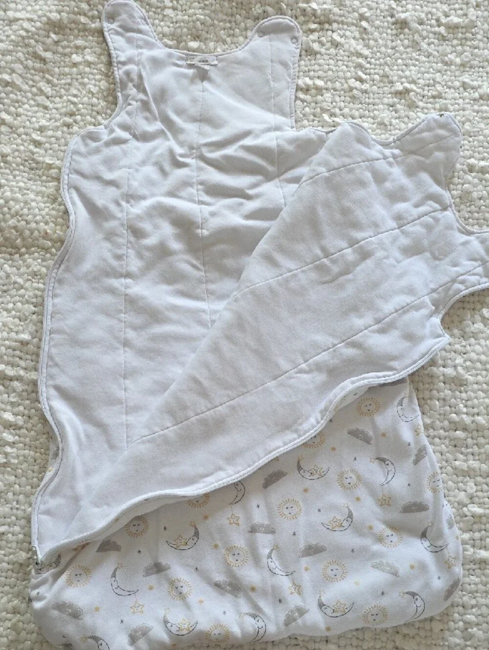 Kissy Kissy white soft baby sleep sack 0-6